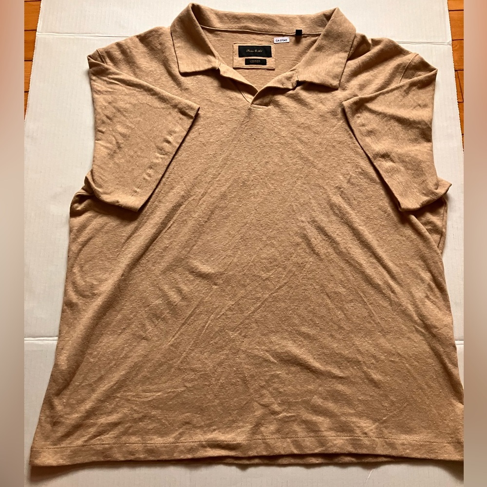 Porter & Ash Linen Blend Textured Polo Shirt | Summer breathable | Men’s Medium